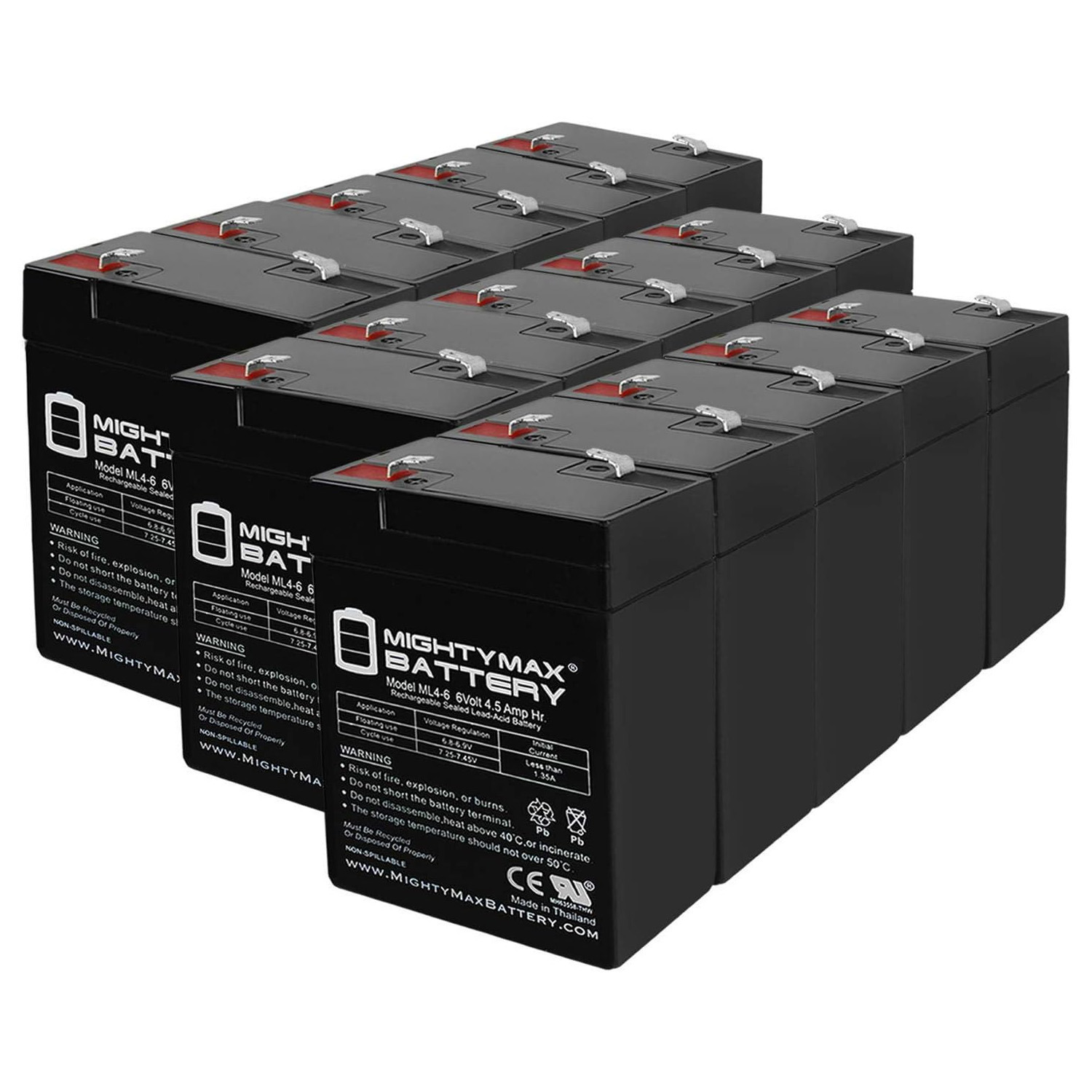 ML4-6 - 6V 4.5AH Replacement American Hunter DE645DC Game Feeder Battery - 15 Pack
