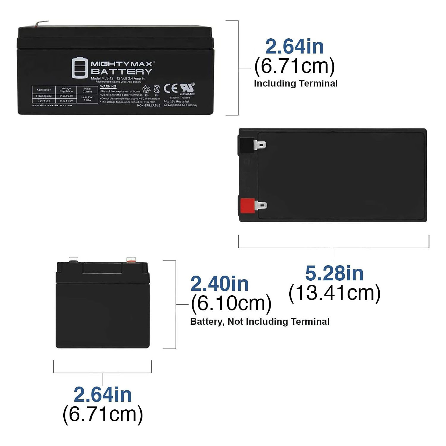ML3-12 - 12 VOLT 3 AH SLA BATTERY INCLUDES 12V CHARGER