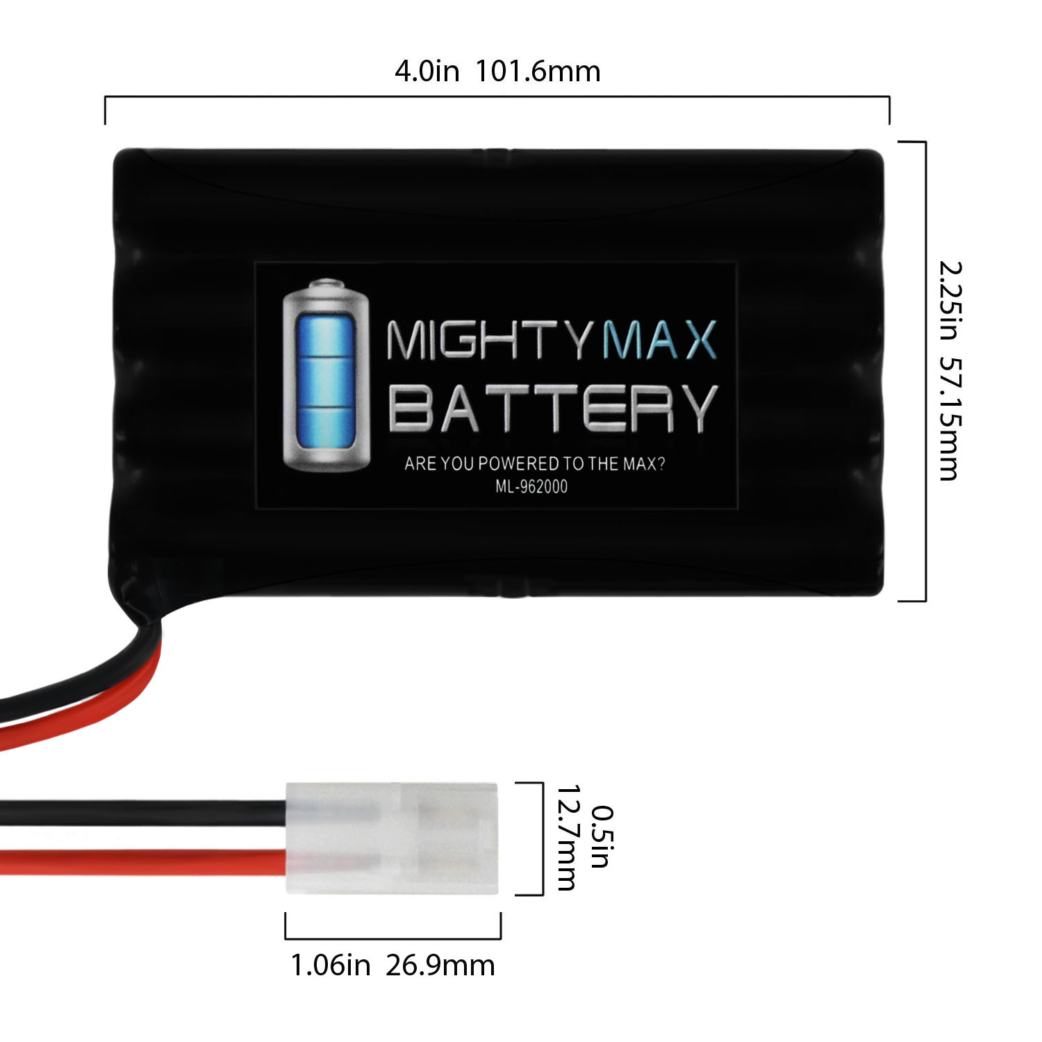 9.6V NiMH 2000mAh High Capacity Battery + 8.4V-9.6V NiMH Smart Charger