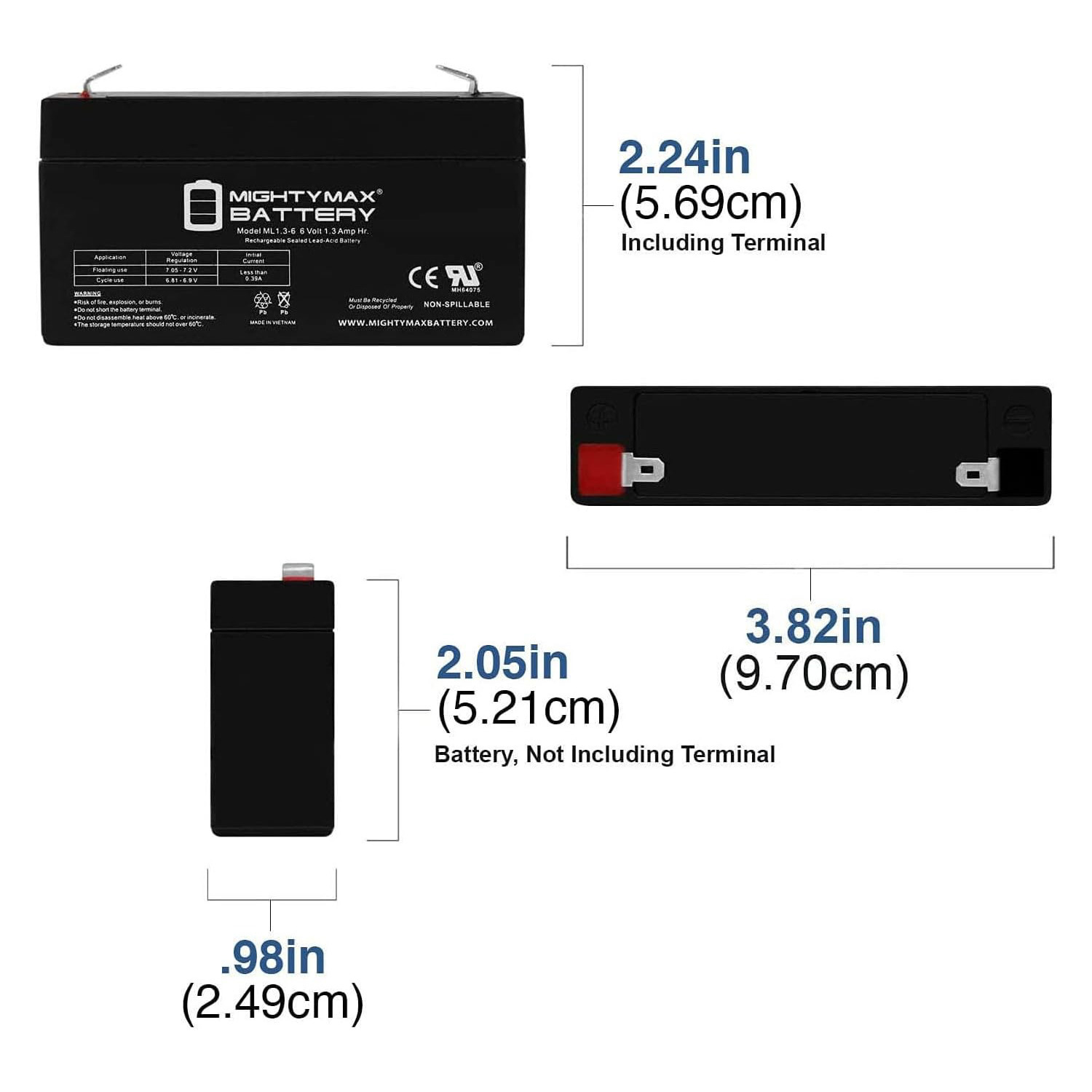 6V 1.3AH SLA Battery F1 Terminal With Solar Panel Charger