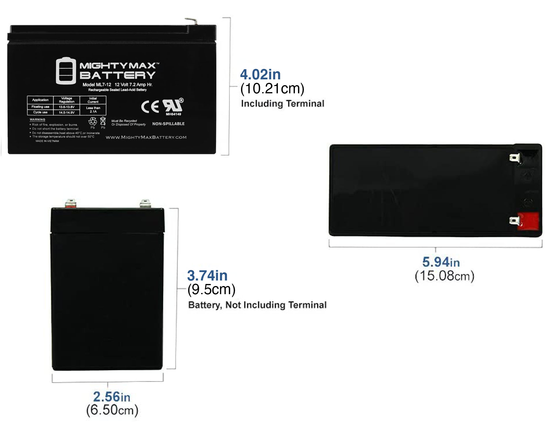 ML7-12 - 12 VOLT 7.2 AH SLA BATTERY WITH SOLAR PANEL CHARGER