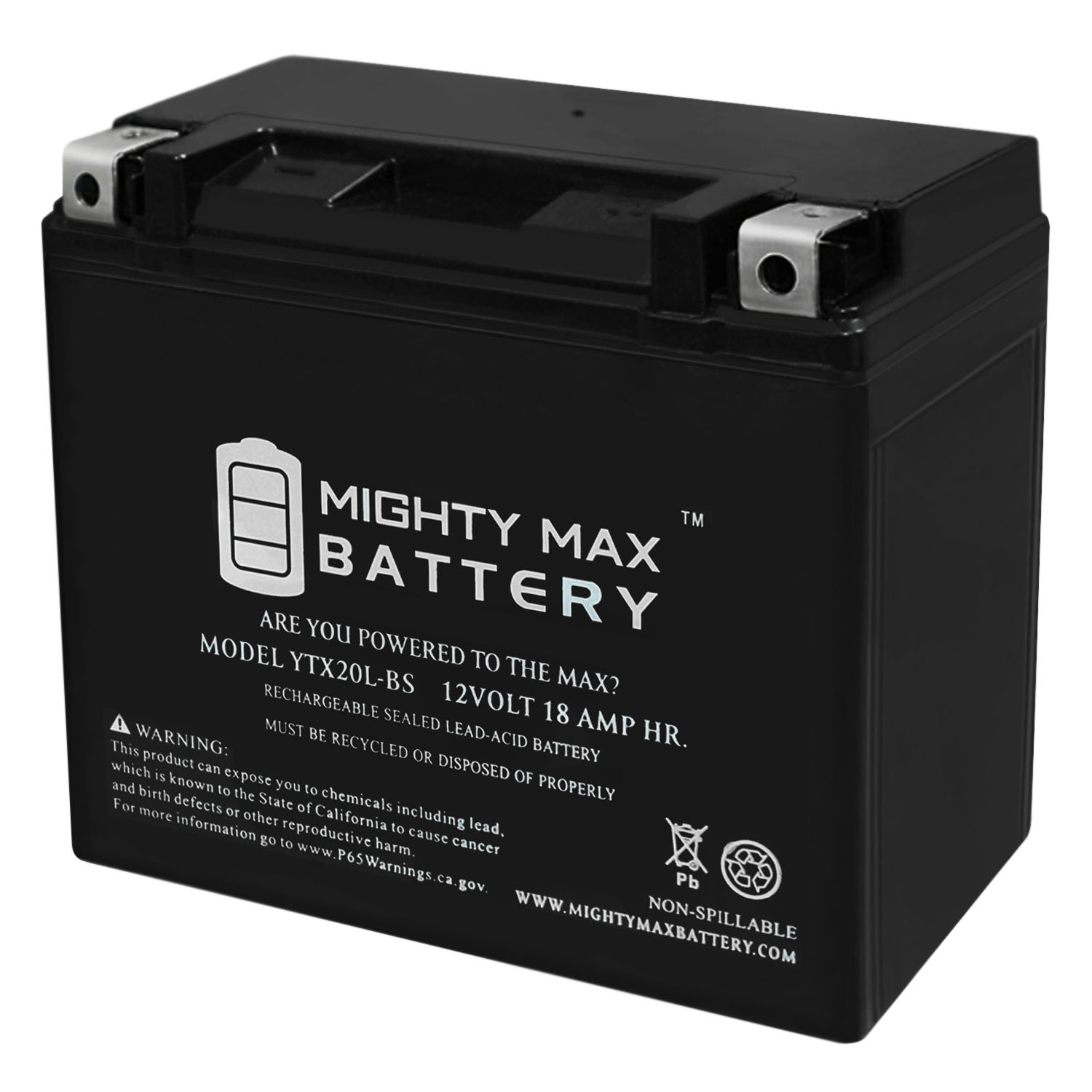 YTX20L-BS Battery for Yamaha Big Bear Grizzly Kodiak YFM400 400, 450