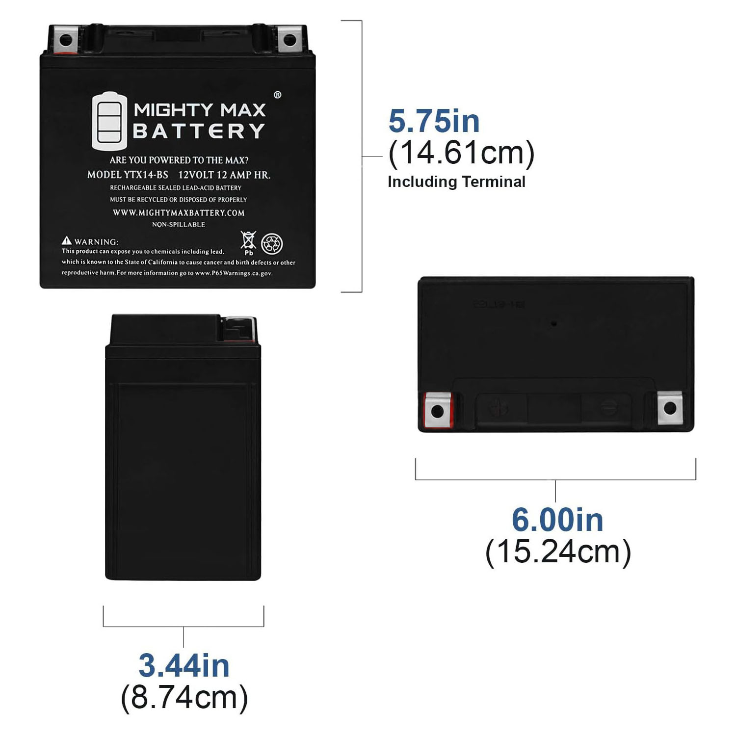 YTX14-BS 12V 12AH Replaces 200 CCA - SLA Battery + 12V 1 Amp Charger