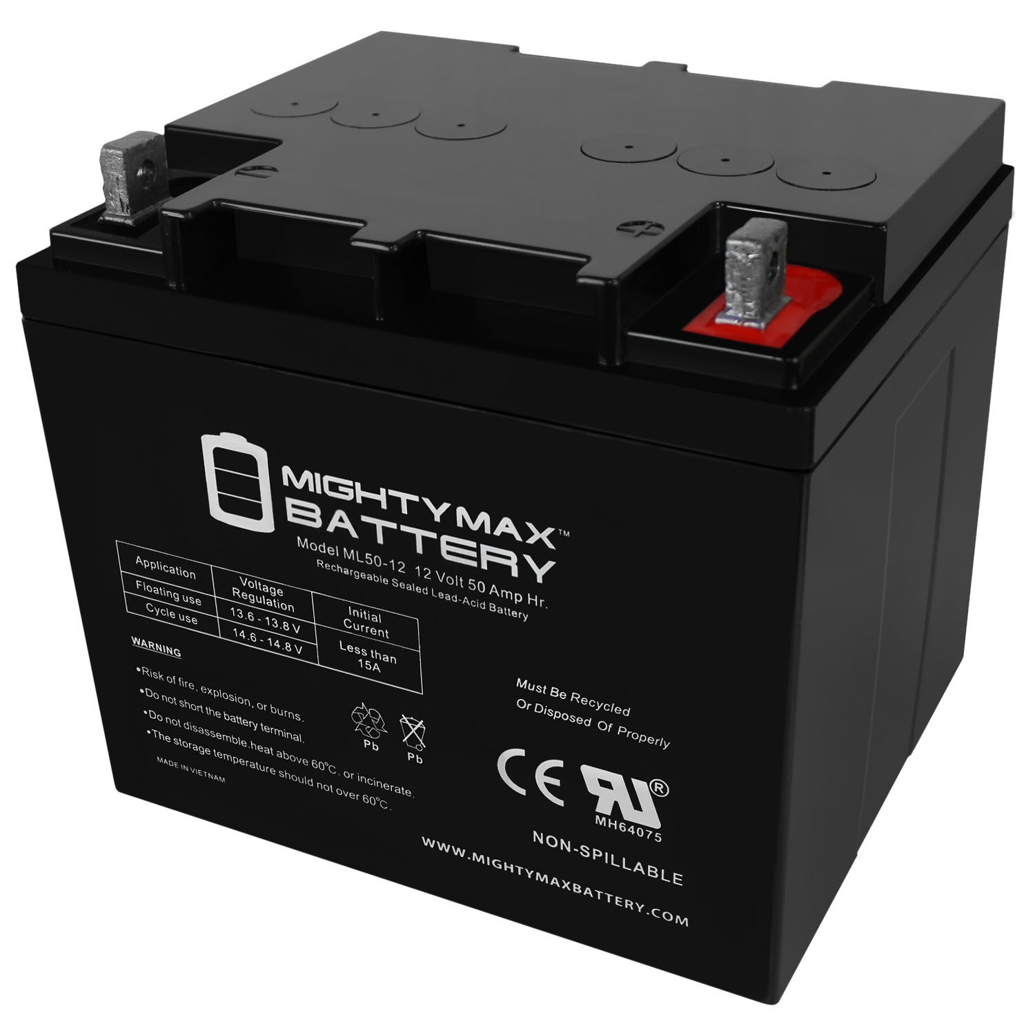 12V 50AH Replacement Battery for Synthesis Renogy PV