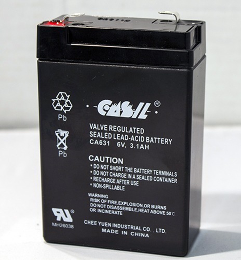6V 3.1Ah Sealed Lead Acid Battery for Emergency Lighting