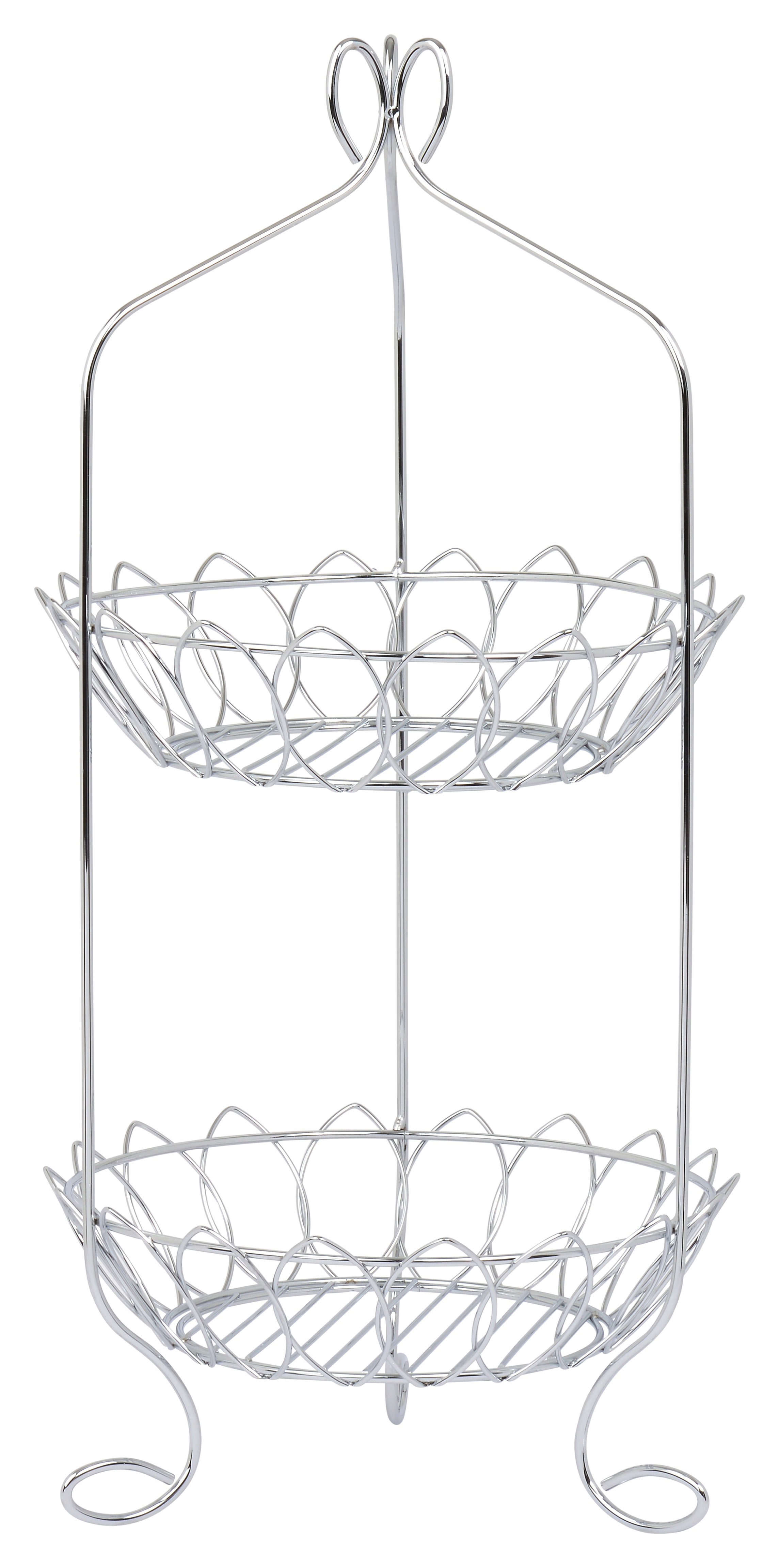 2 Tier Basket - High Quality Stainless Steel with Shiny Chrome Polish