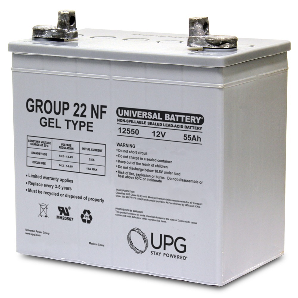 12V 55AH (Group 22NF) GEL Battery for Quantum 600