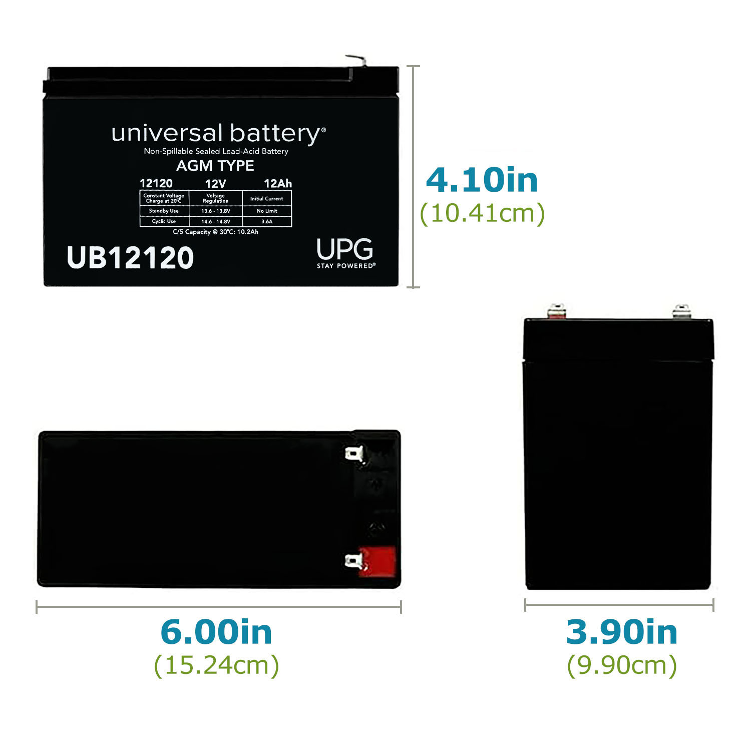 UB12120 12V 12AH SLA Battery .250 TT + 12V Solar Panel Charger
