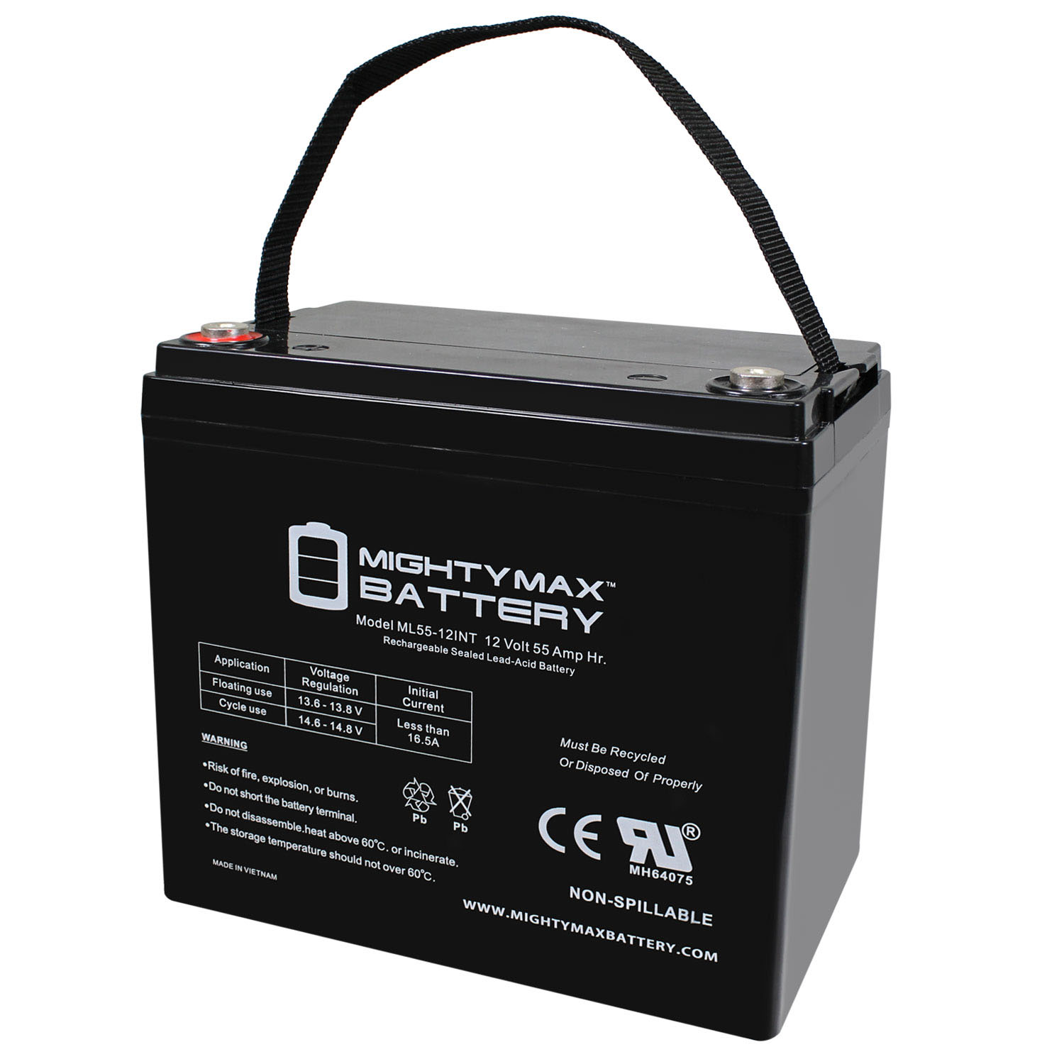 12V 55AH Internal Thread Battery for Pride Quantum 600, 6000Z