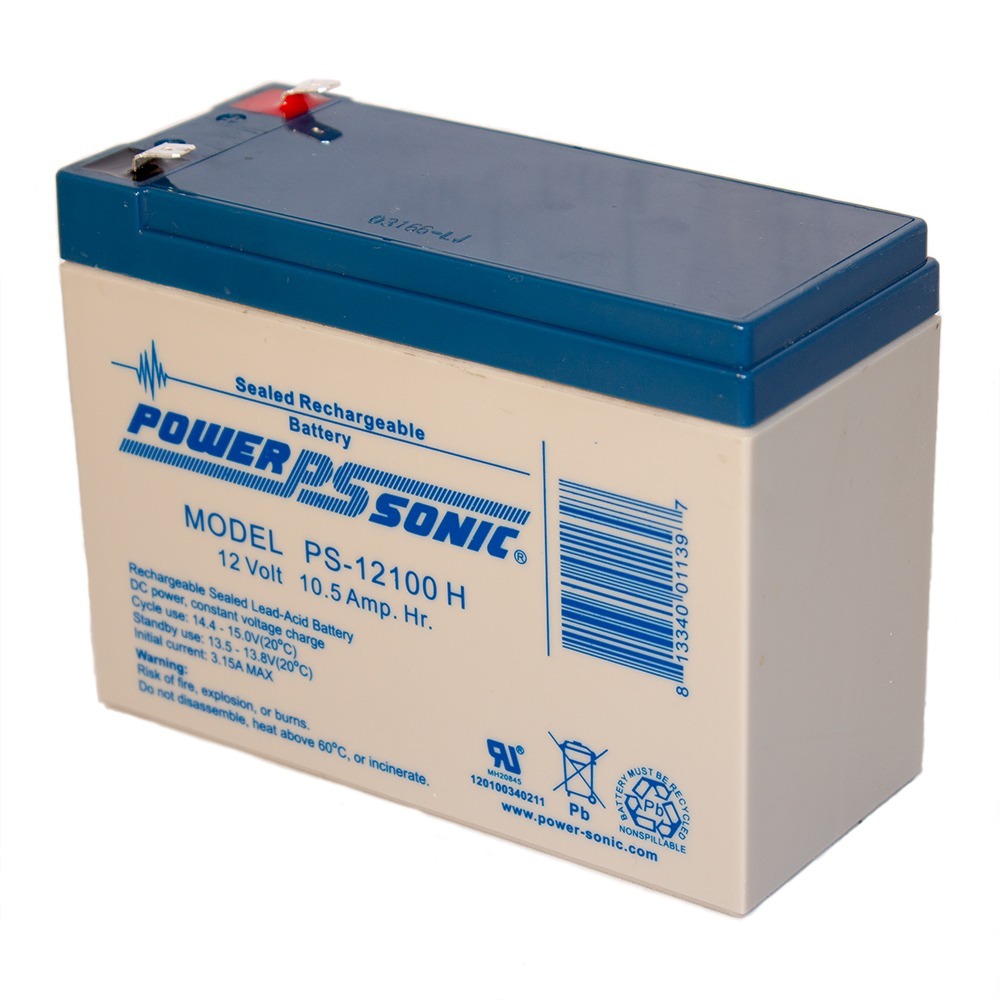 PS-12100H 12V 10.5Ah Sealed Lead Acid Battery. F2 Terminal