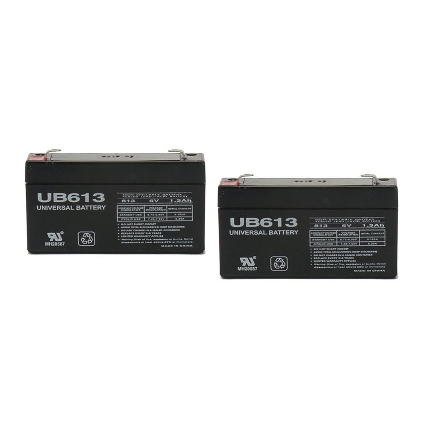 6V 1.3Ah Replacement Battery for Parks Medical 613 Doppler - 2 Pack