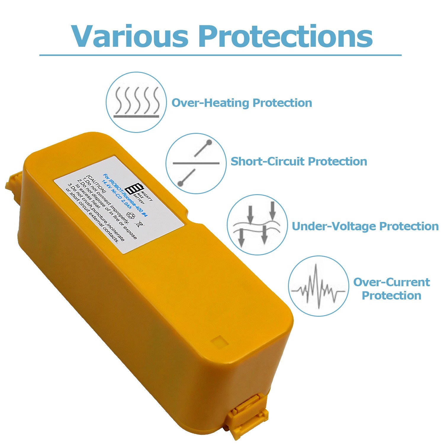 14.4v NICD 2000MAH Replacement Battery for Roomba 400 Series