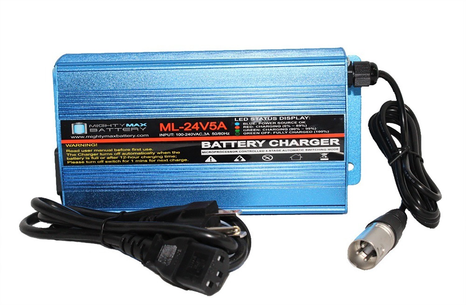 24V 5Amp Replacement for Tuffcare Challenger BX 6000, PX 6500 WheelChair XLR Charger