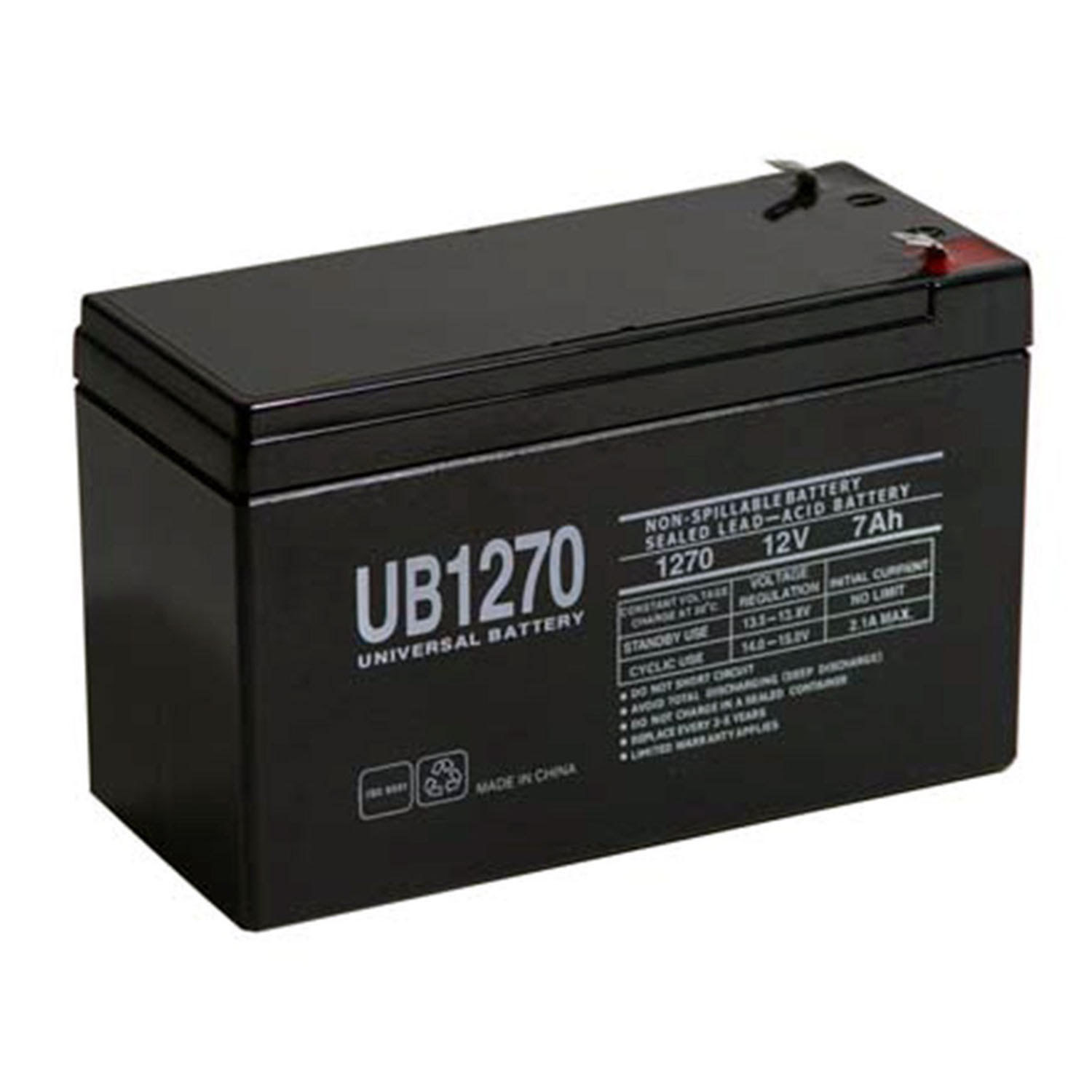 12V 7AH SLA Replacement for CSB Prism GH1270 + 12V 1Amp Charger