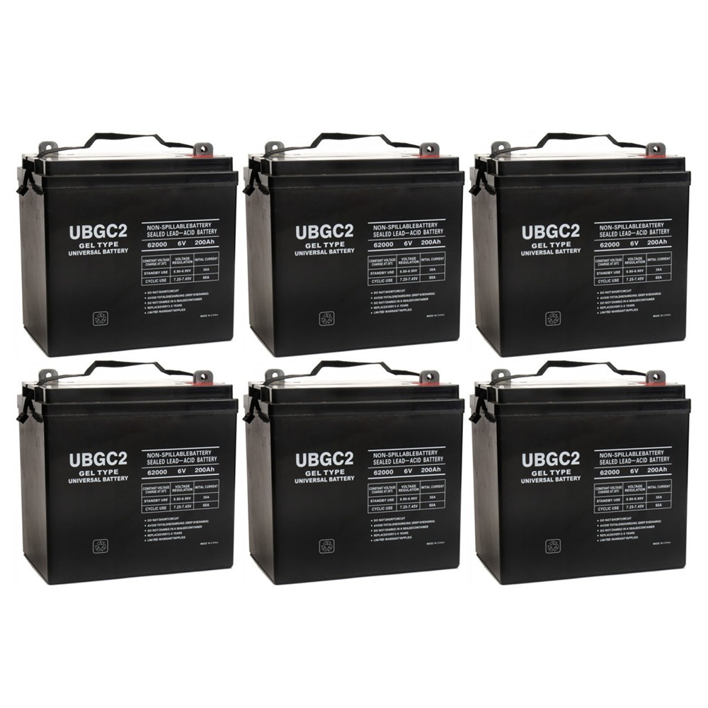 UBGC2 6V 200AH Battery Golf Cart RV Boat Camper Solar - 6 Pack