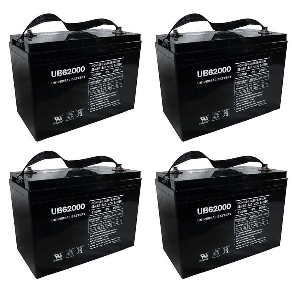 UB62000 6V 200AH Battery for Champion M83CHP06V27 Golf Cart RV Boat - 4 Pack