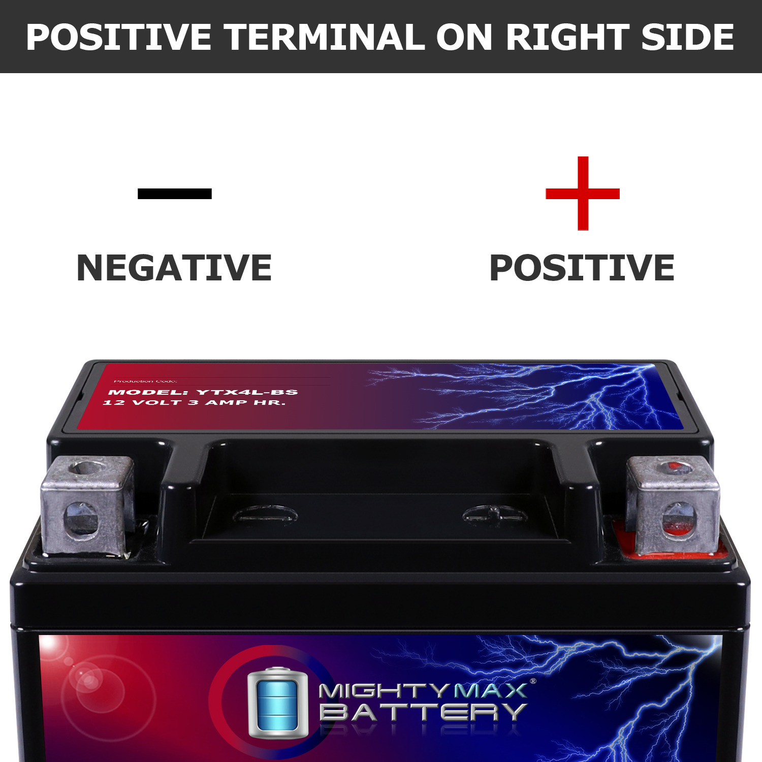 YTX4L-BS 12 VOLT 3AH MOTORCYCLE SPORT BATTERY + 12V 1AMP CHARGER