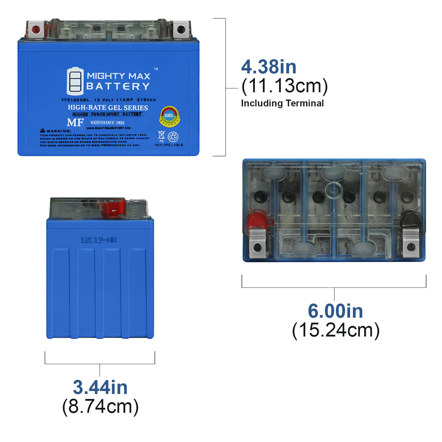 YTZ12S 12V 11AH GEL for Power Sports Battery + 12V 2Amp Charger