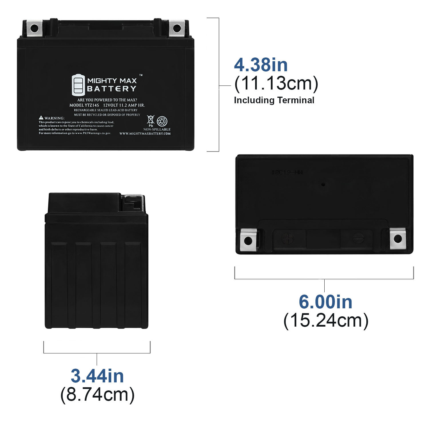 YTZ14S 12V 11.2AH SLA for Power Sports Battery + 12V 2Amp Charger