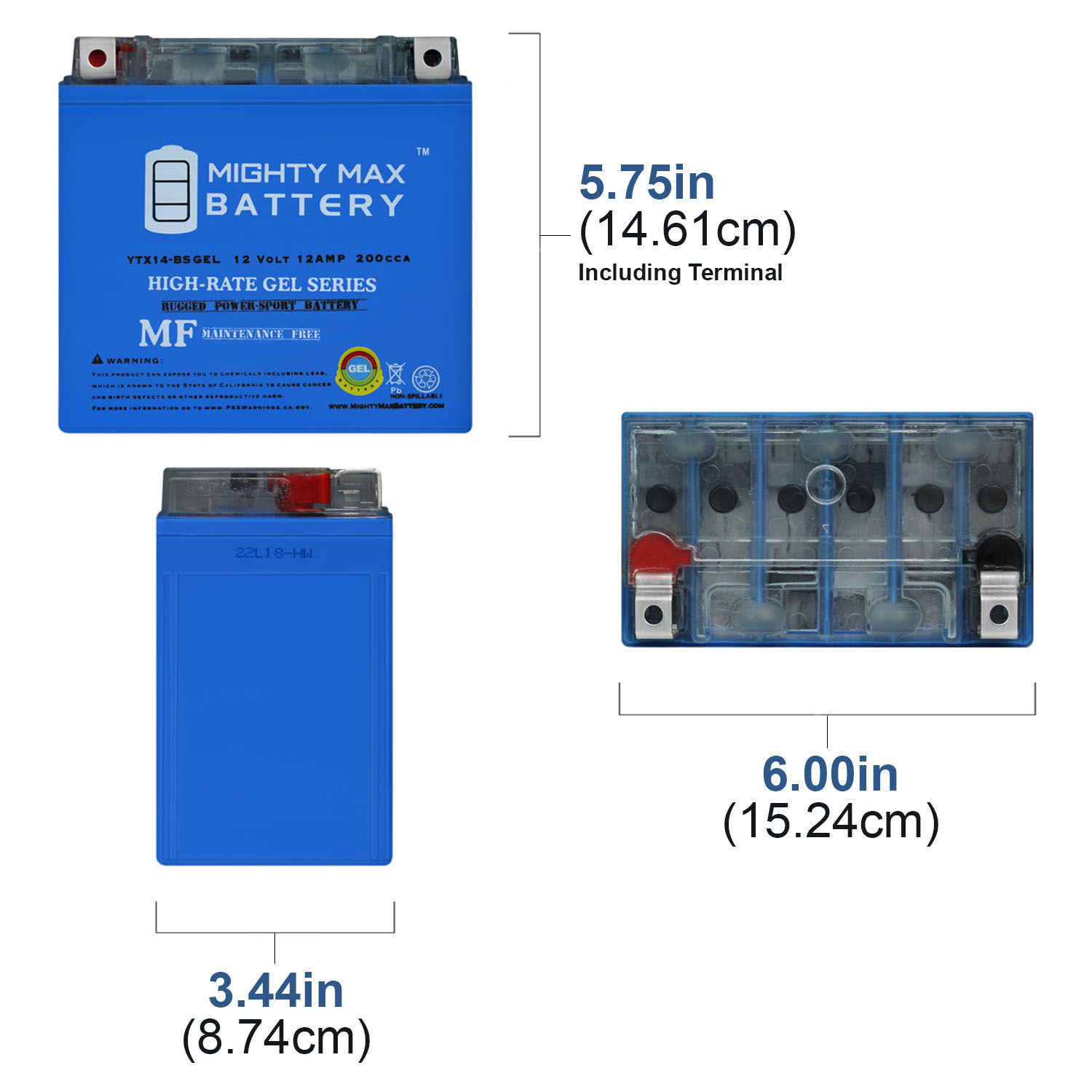 YTX14-BS 12V 12AH GEL for Power Sports Battery + 12V 2Amp Charger