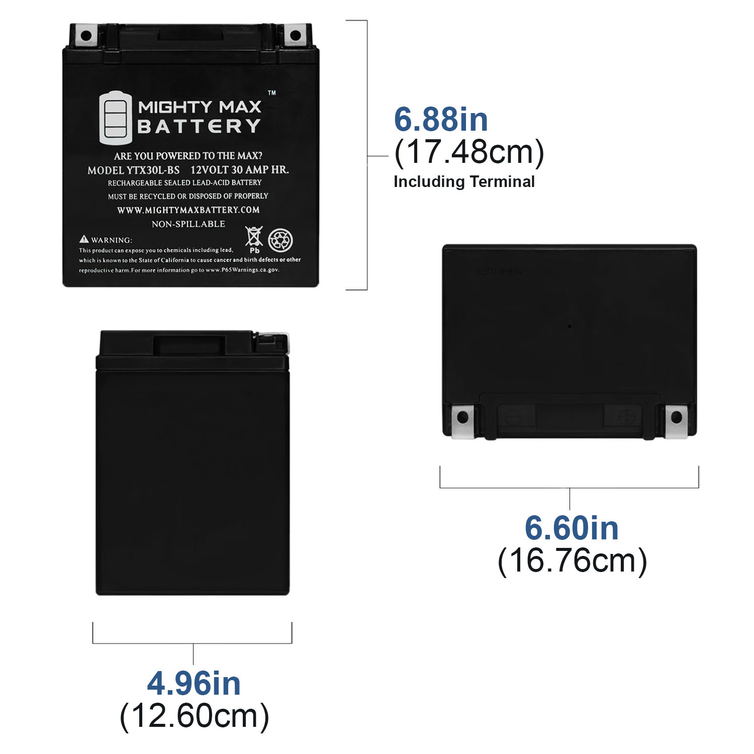 YTX30L-BS 12V 30AH Power Sport Series SLA Battery + 12V 4Amp Charger