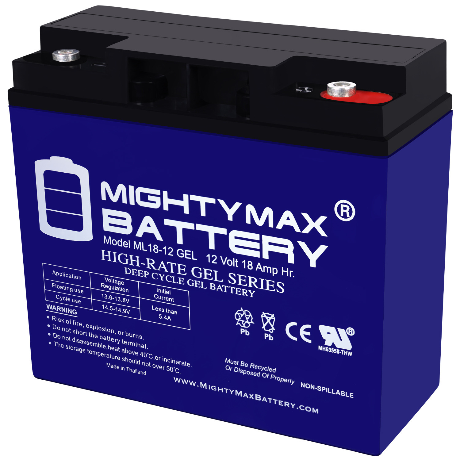 12V 18AH GEL Battery Replacement for Light Alarms CE15CK OSG12E3