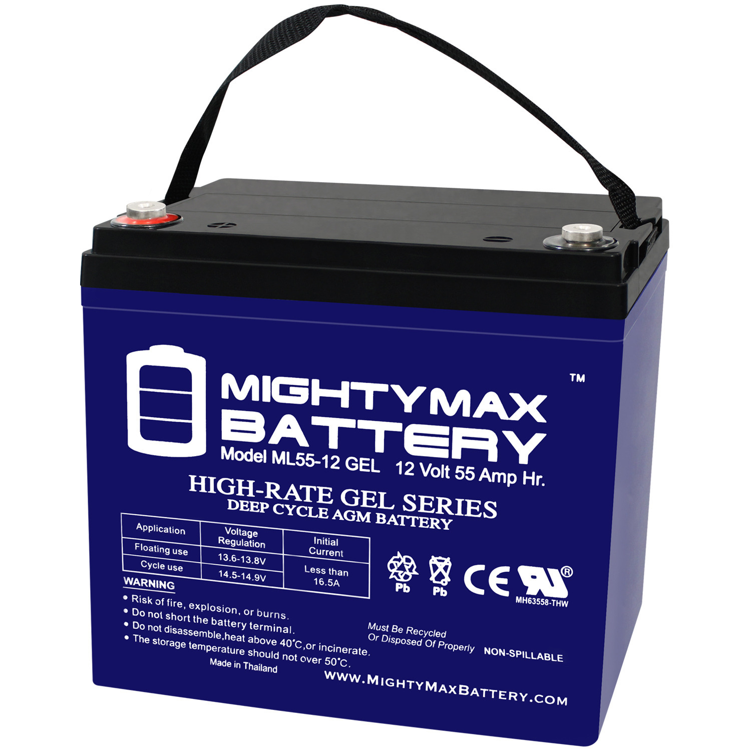 12V 55AH GEL Replacement Battery compatible with Minn Kota Endura Trolling Motor