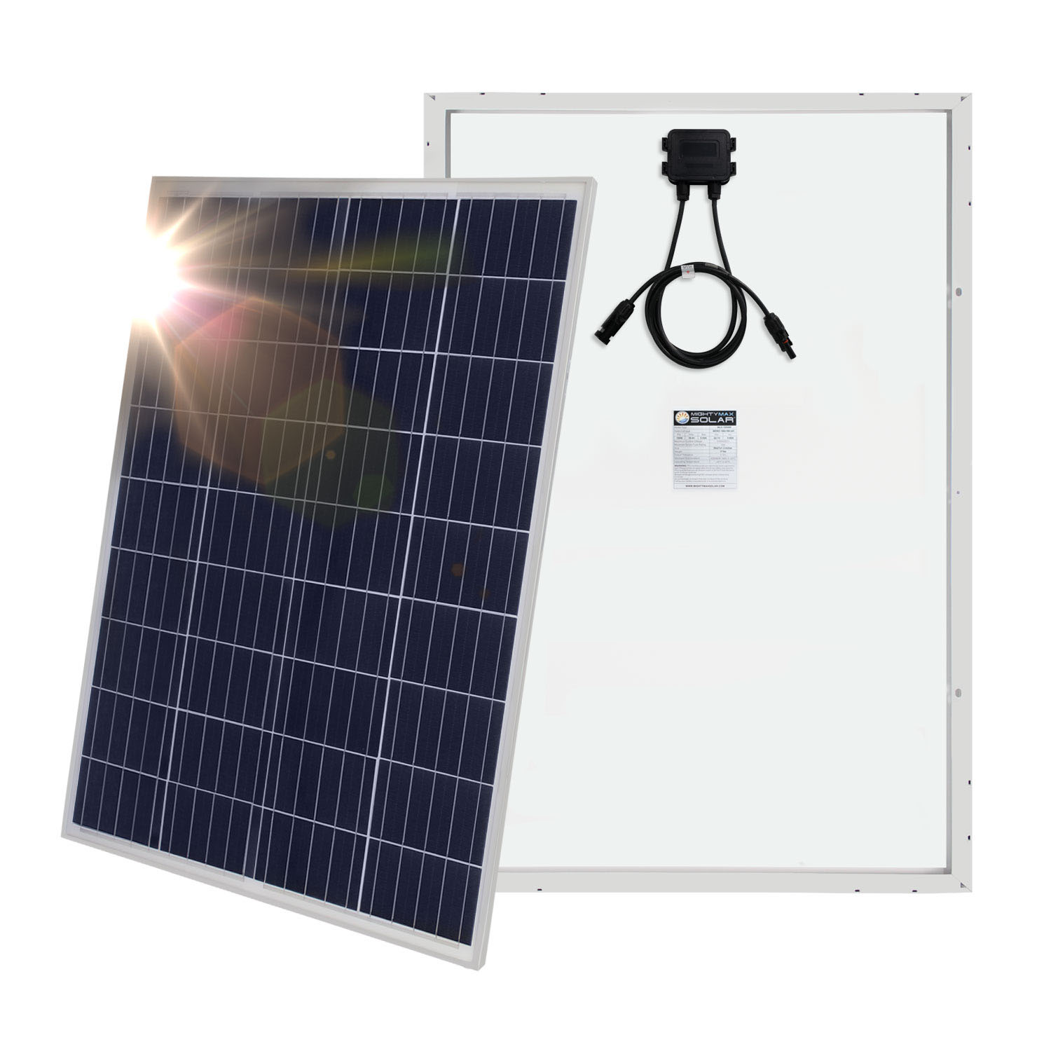100Watt Solar Panel 12V Poly Battery Charger for RV Vans Boat Tiny Homes