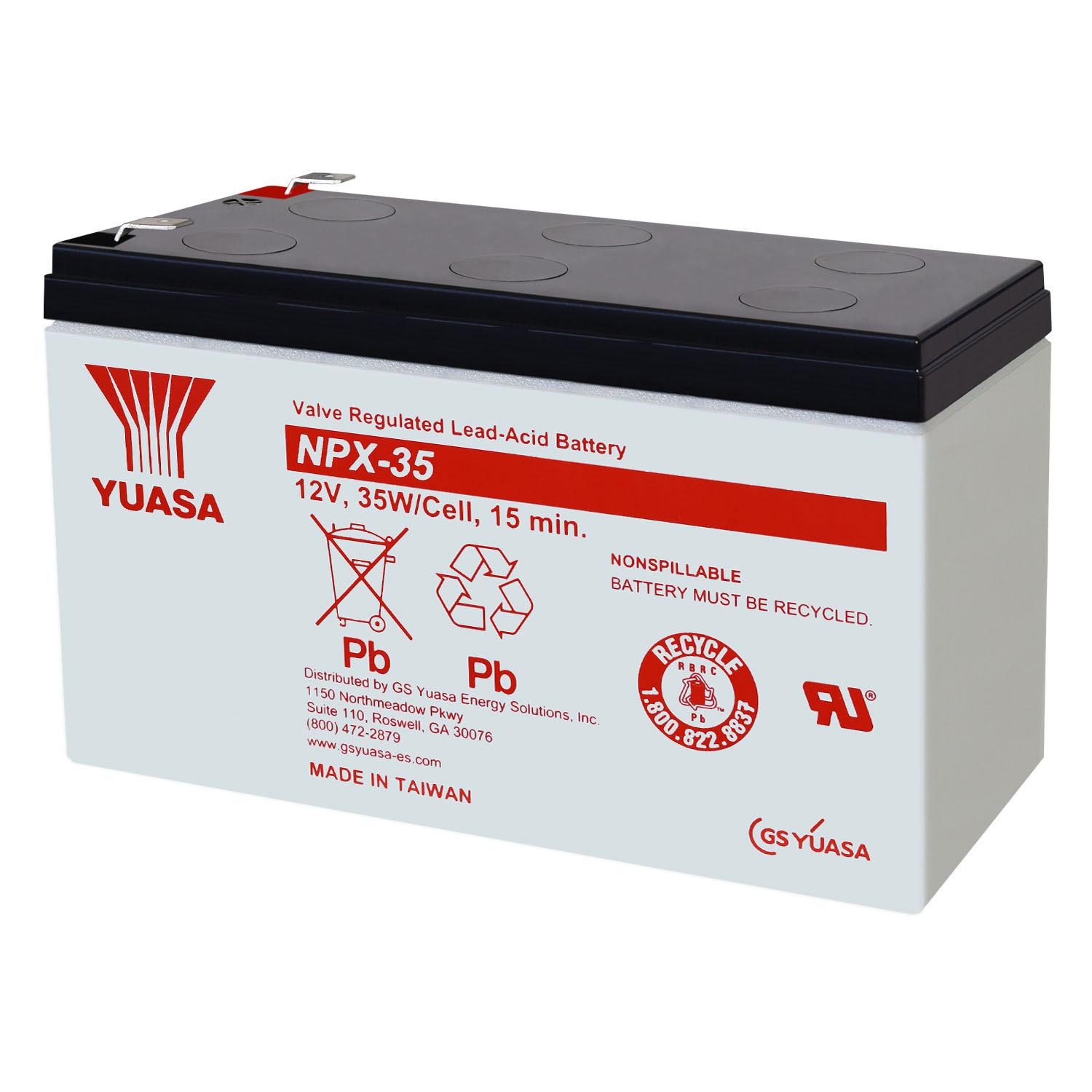 NPX35-250 High-Rate 12 VOLT 7.2 AH SLA Battery