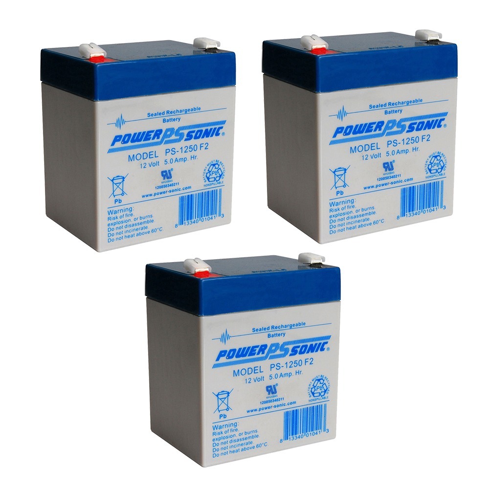 BB Battery HR5.5-12-F2 - 12.00 Volt 5.00 AmpH SLA Battery - 3 Pack