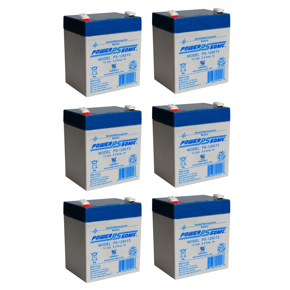 BB Battery HR5.5-12-F2 - 12.00 Volt 5.00 AmpH SLA Battery - 6 Pack