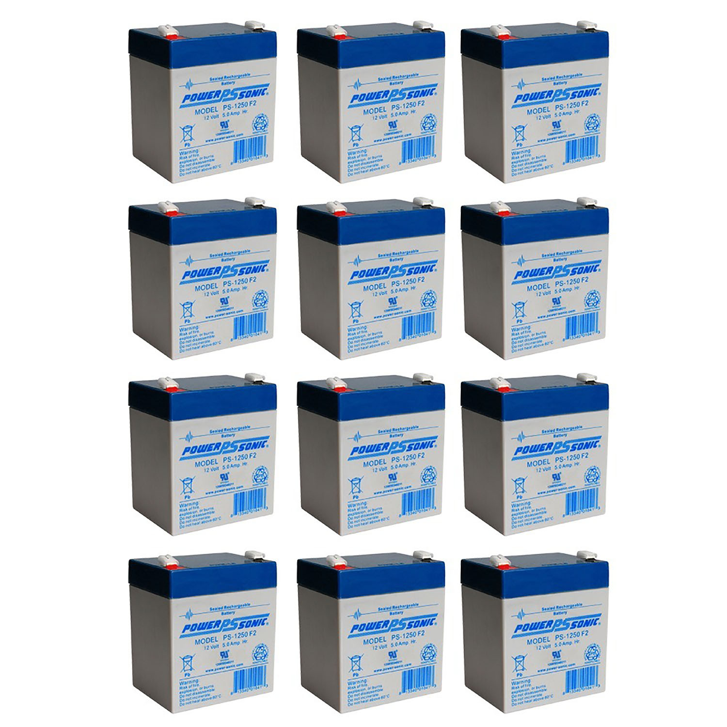 BB Battery HR5.5-12-F2 - 12.00 Volt 5.00 AmpH SLA Battery - 12 Pack
