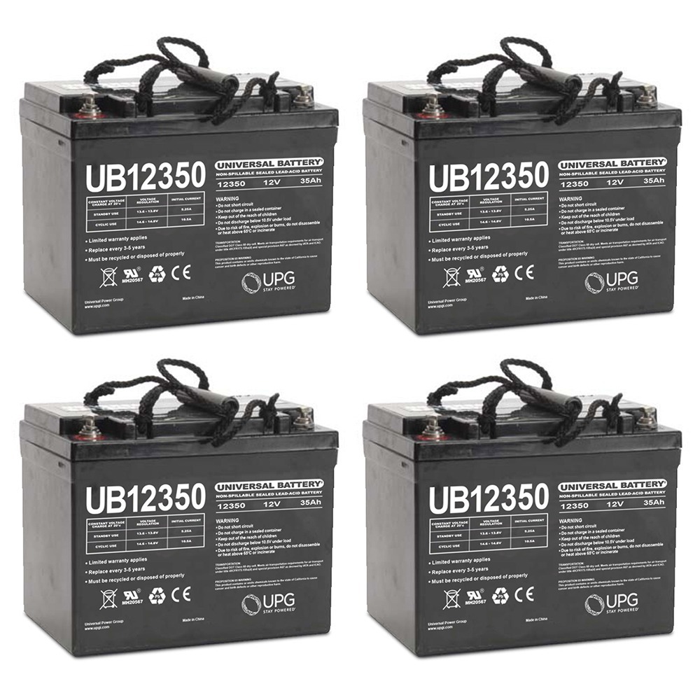 UB12350 12V 35AH SLA Internal Thread Replacement Battery compatible with Panasonic LC-R1233P - 4 Pack