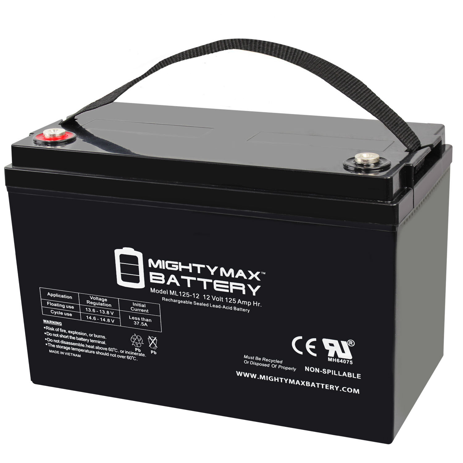 12V 125AH SLA Replacement Battery for Kyocera Solar Panels