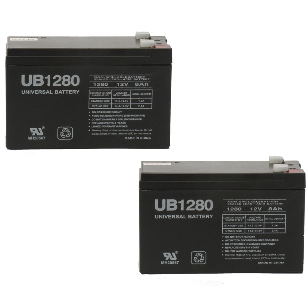 12V 8Ah F2 SLA Battery Replacement for APC Model AP600 UPS - 2 Pack