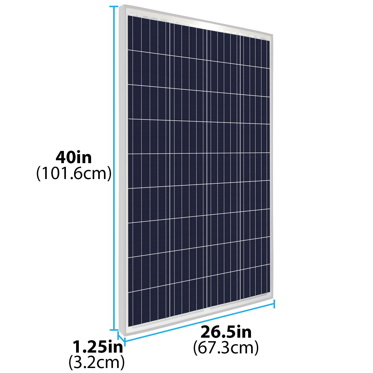 100 Watt 12 Volt Polycrystalline Solar Panel - 2 Pack