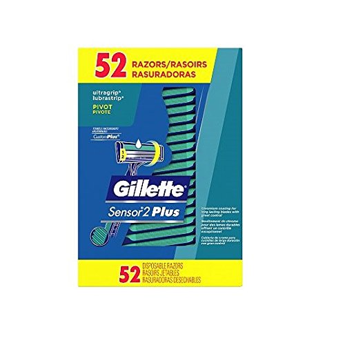 One box of 52 Men's Gillette Custom Plus Disposable Razor with Powder Lubrastrip