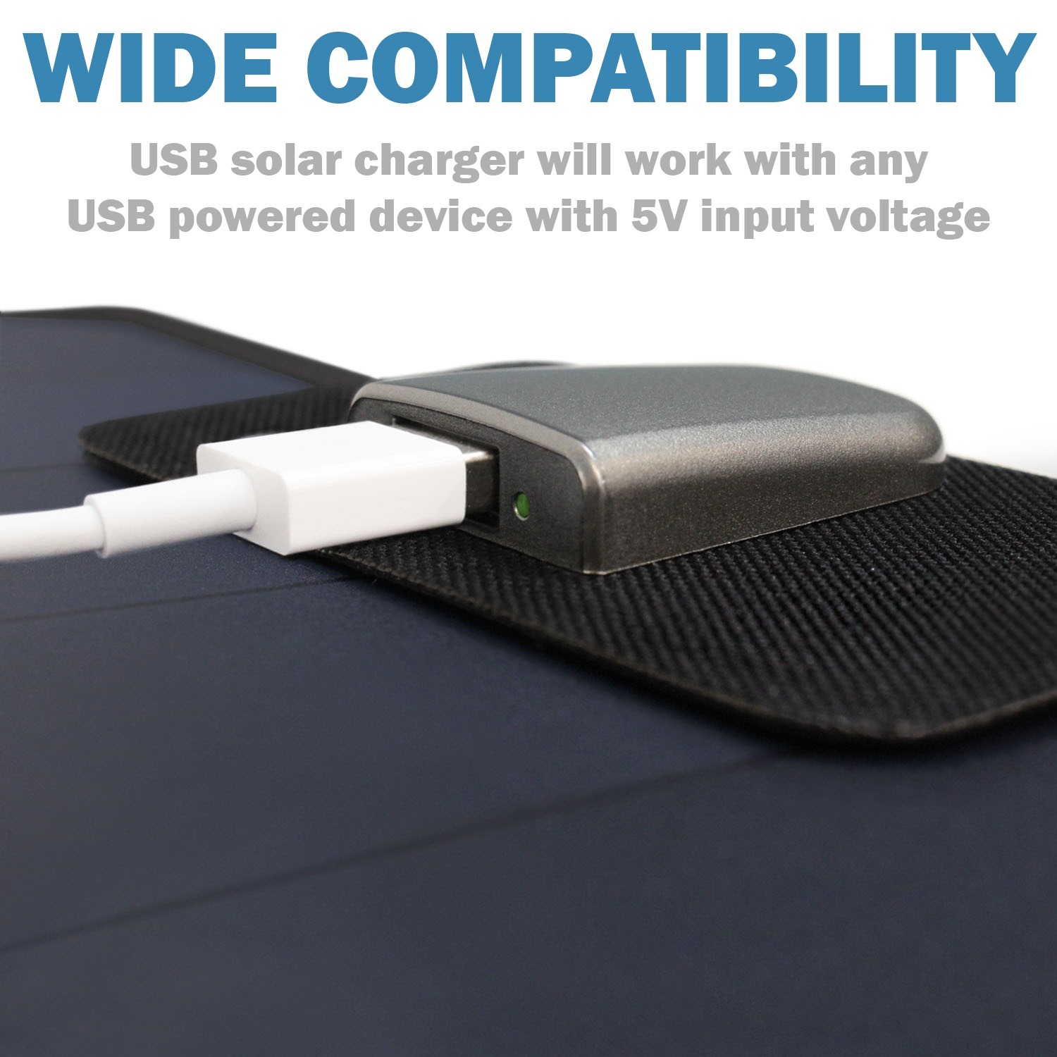 12 Watt Fold up Solar charger with 5V USB Rapid charging technology