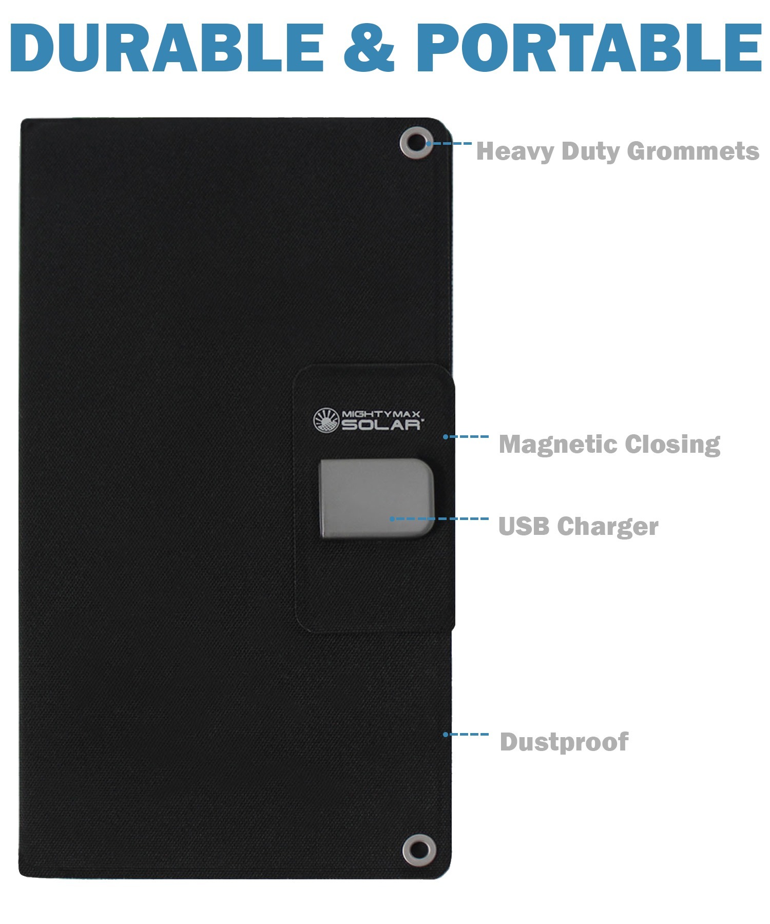 12 Watt Fold up Solar charger with 5V USB Rapid charging technology