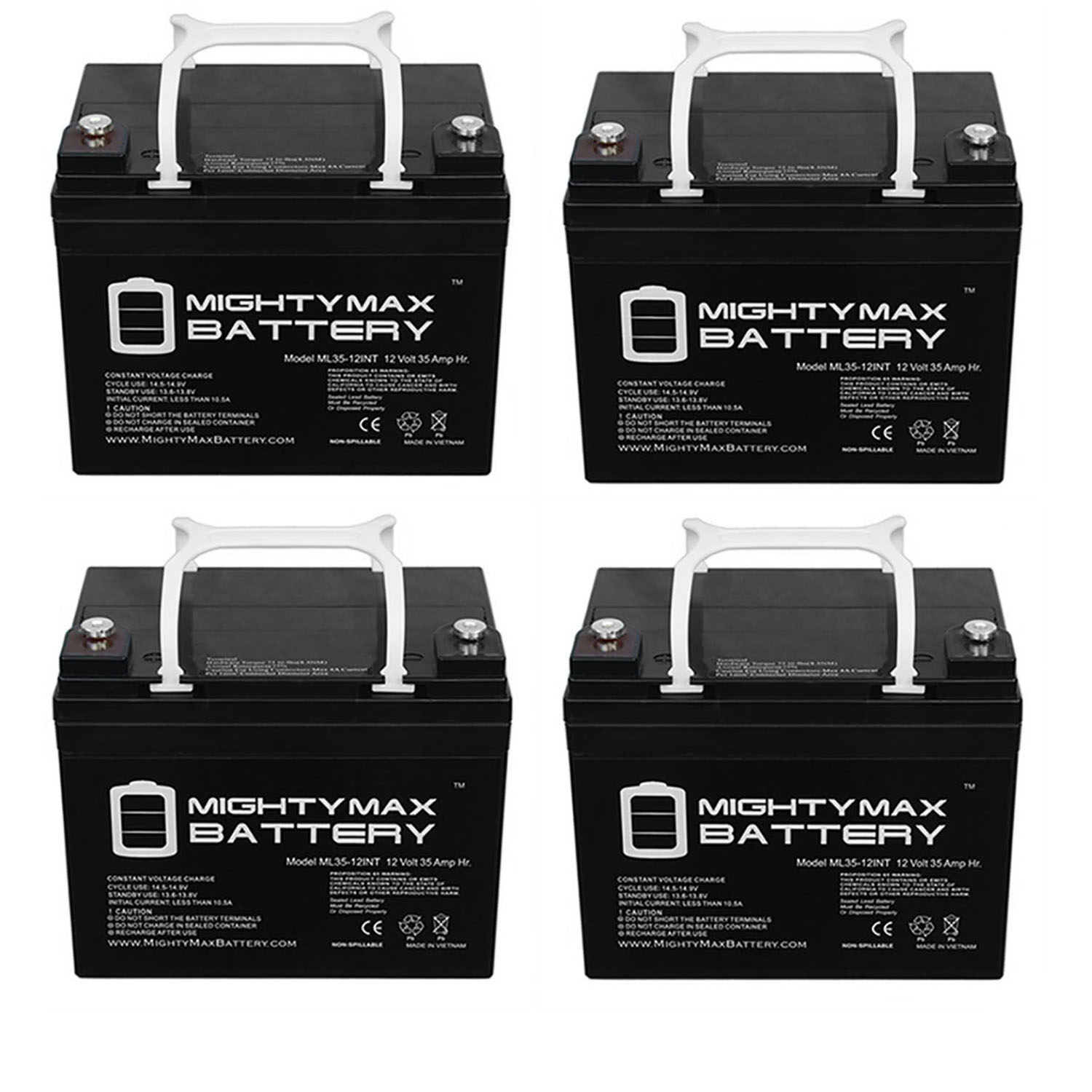 12V 35AH INT Replacement Battery for Ihc Cub Garden 182 - 4 Pack