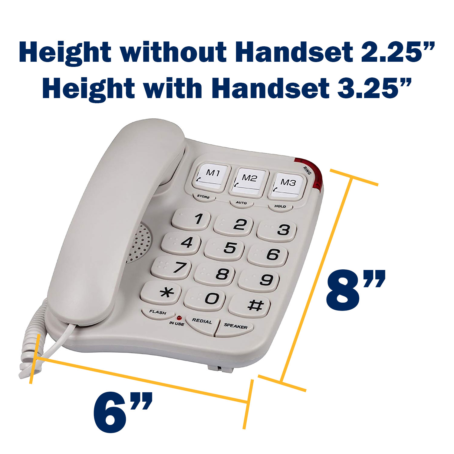 Braille Big Button phone for visually impaired and the elderly 