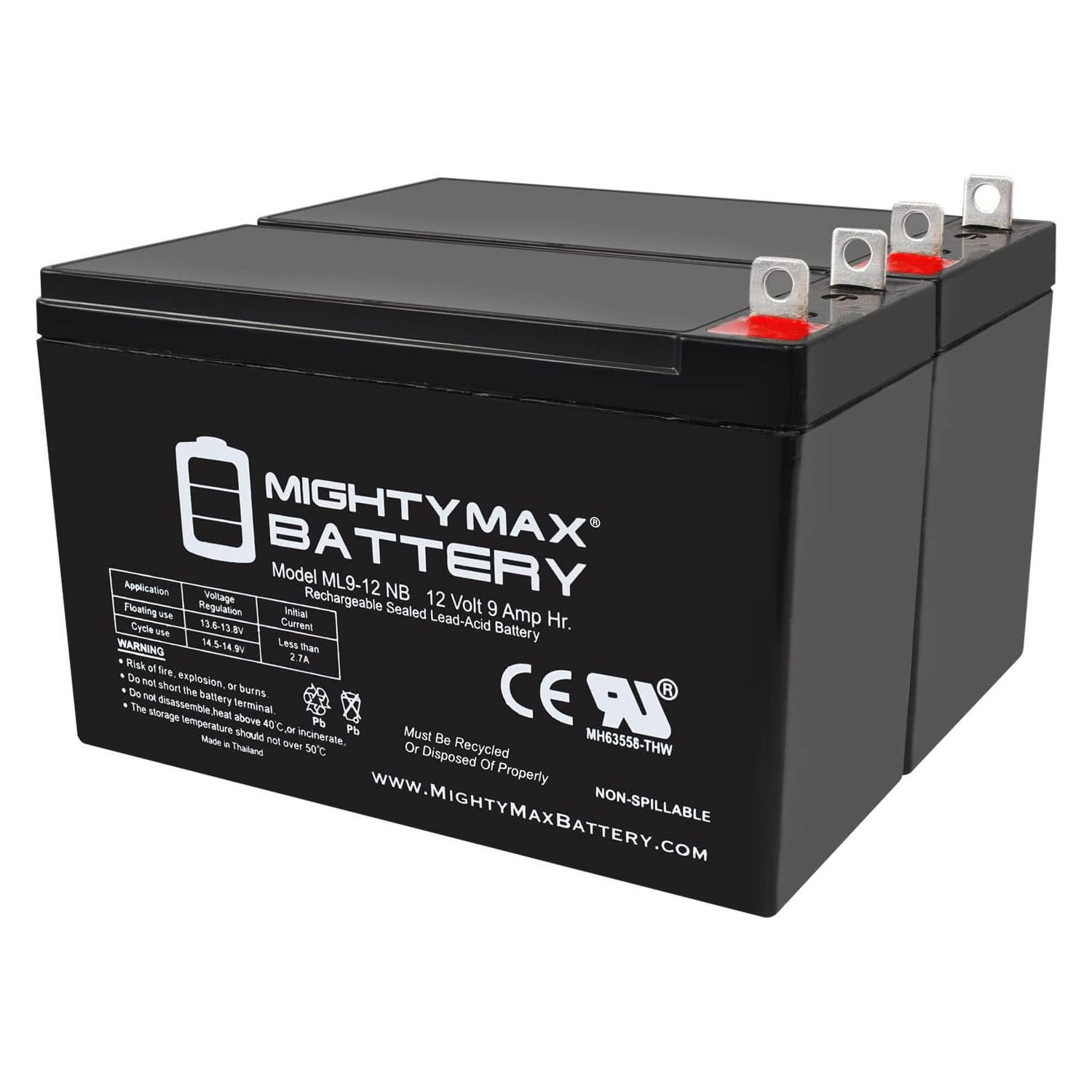 12V 9AH Battery Replaces Generac XG8000 Portable Generators - 2 Pack