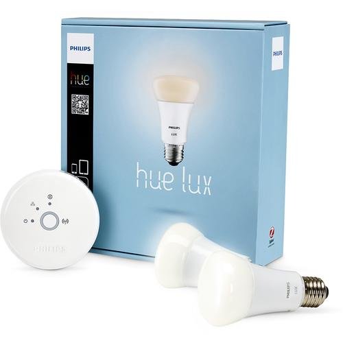 Philips 433706 Hue Lux 60W Equivalent A19 LED Personal Wireless Lighting Starter Kit, 1st Generation, Works with Alexa