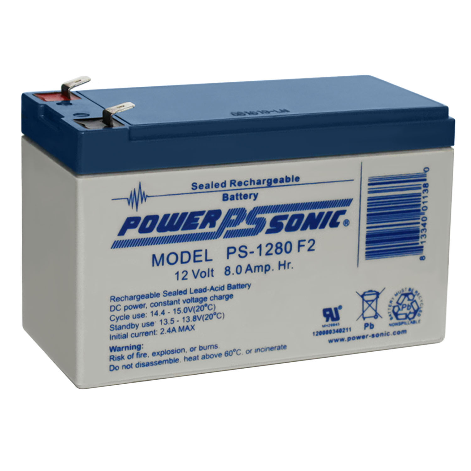 thumbnail image 2 of Neptune NT12120 12V 12Ah F2 SLA Battery – Replaces Power-Sonic, UPG, Mighty Max (6FM12) 2 of 3