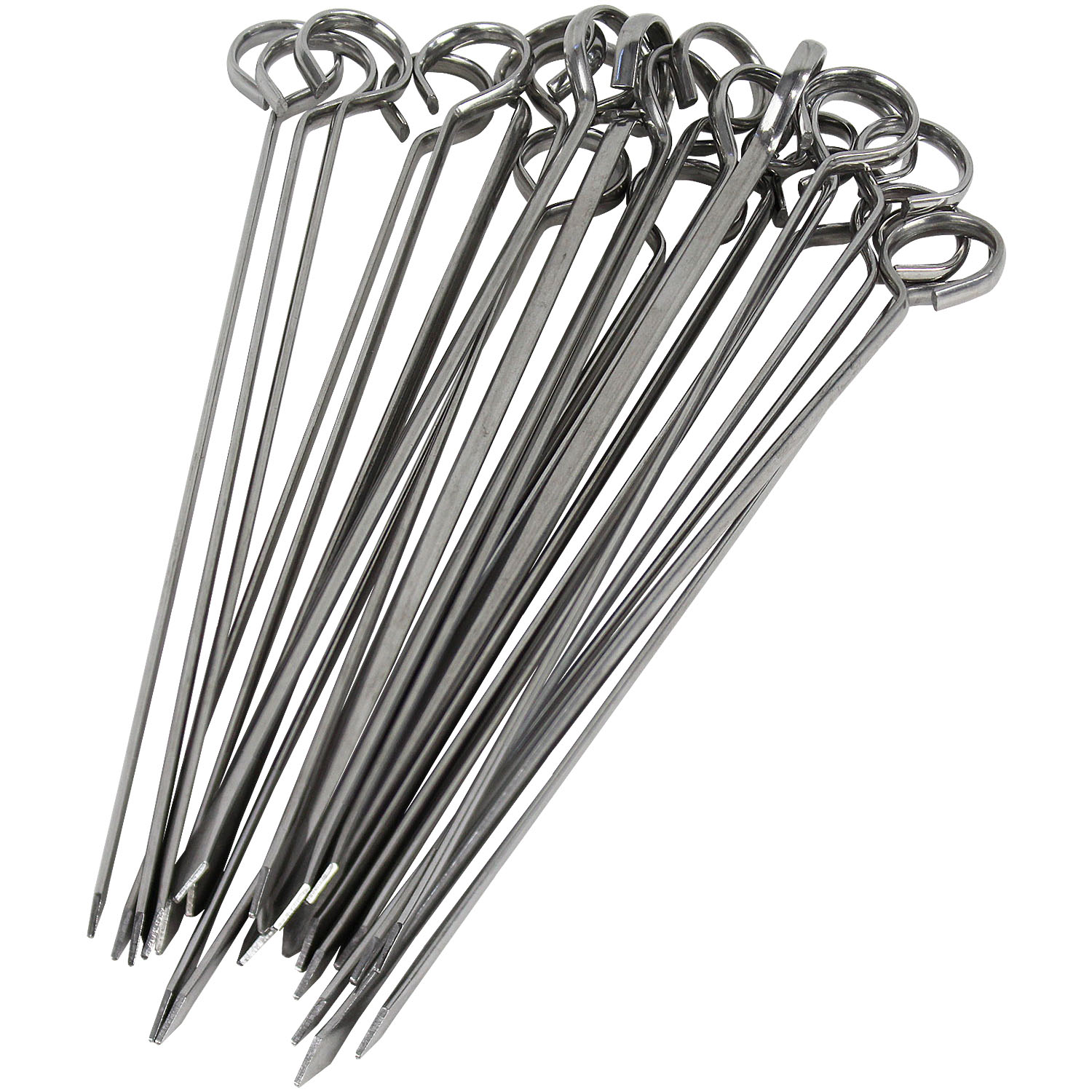 8 inch BBQ Skewers Set of 24, Used for Barbecuing Meat, Poultry, Seafood, Vegetables, Cheese, Fruit, Stainless Steel, Barbeque Accessories