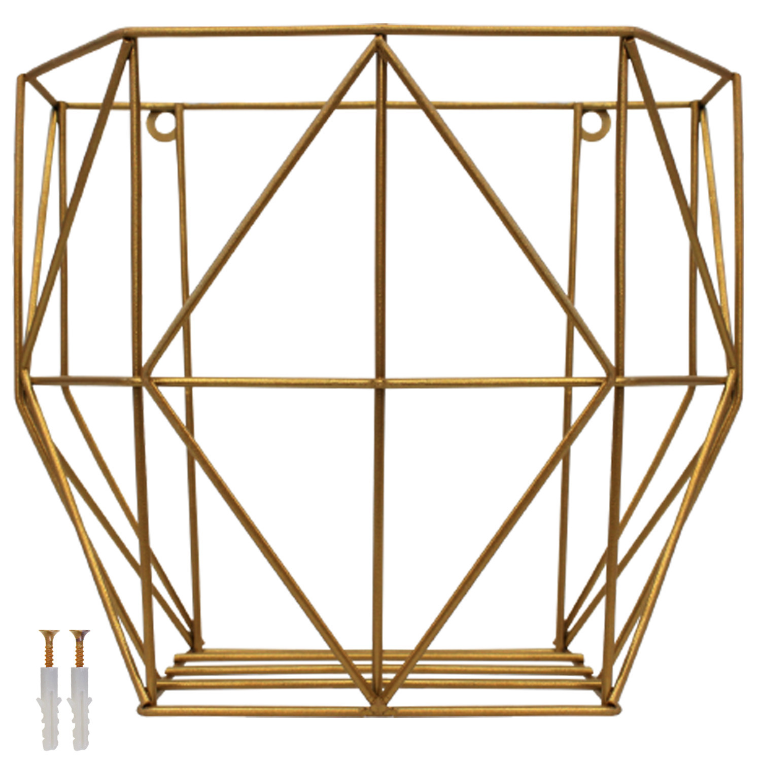 Hanging Fruit Basket Metal Wire Storage Organizer Wall Basket for Kitchen Gold - Small