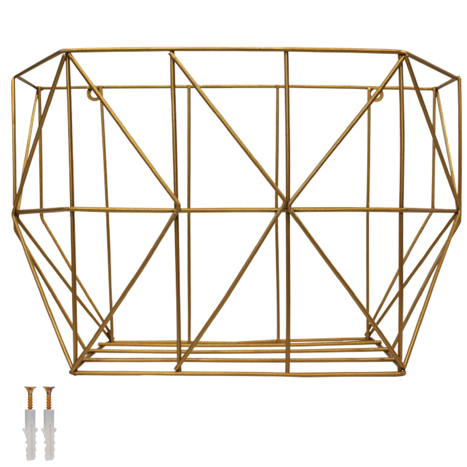 Hanging Fruit Basket Metal Wire Storage Organizer Wall Basket for Kitchen Gold - Large