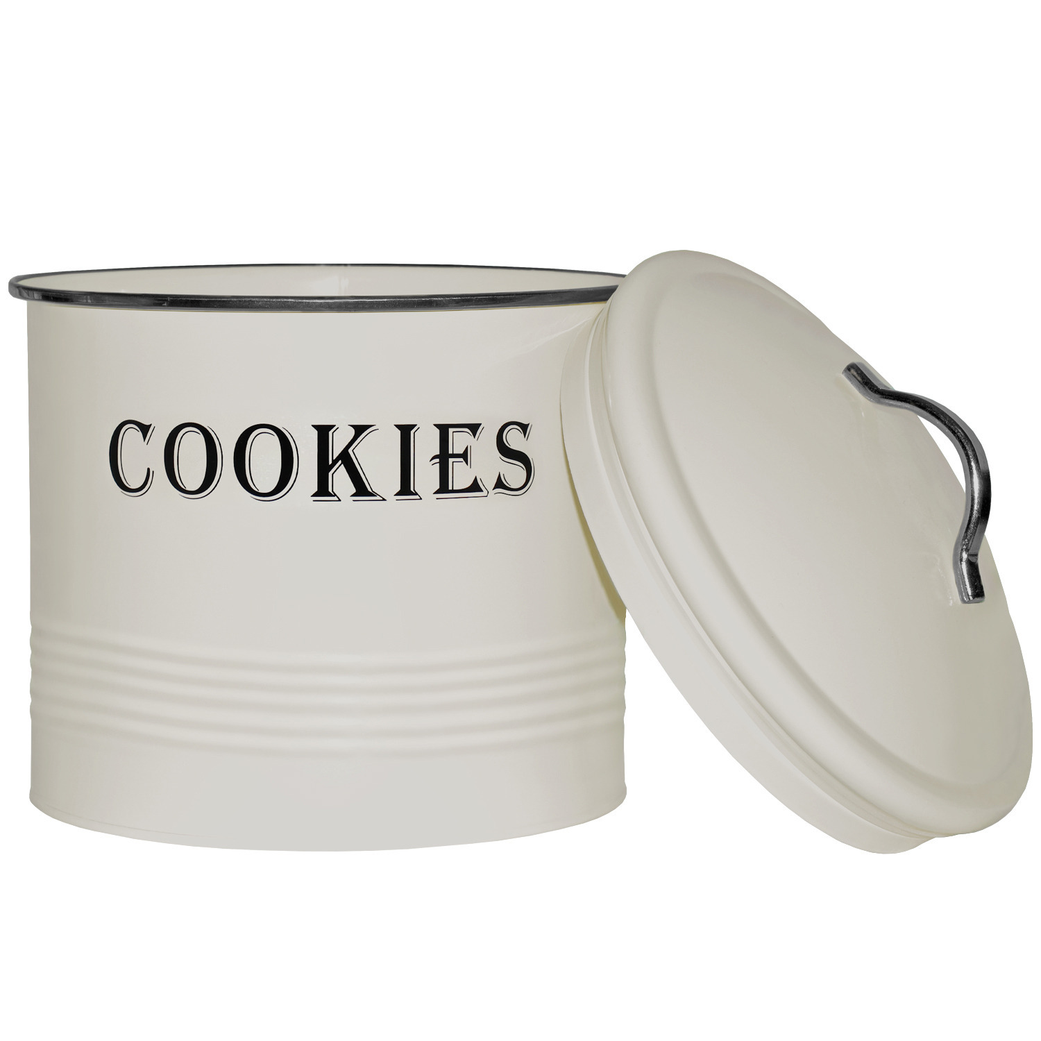 Blue Donuts  Tin Cover, Ivory Cookie Jar