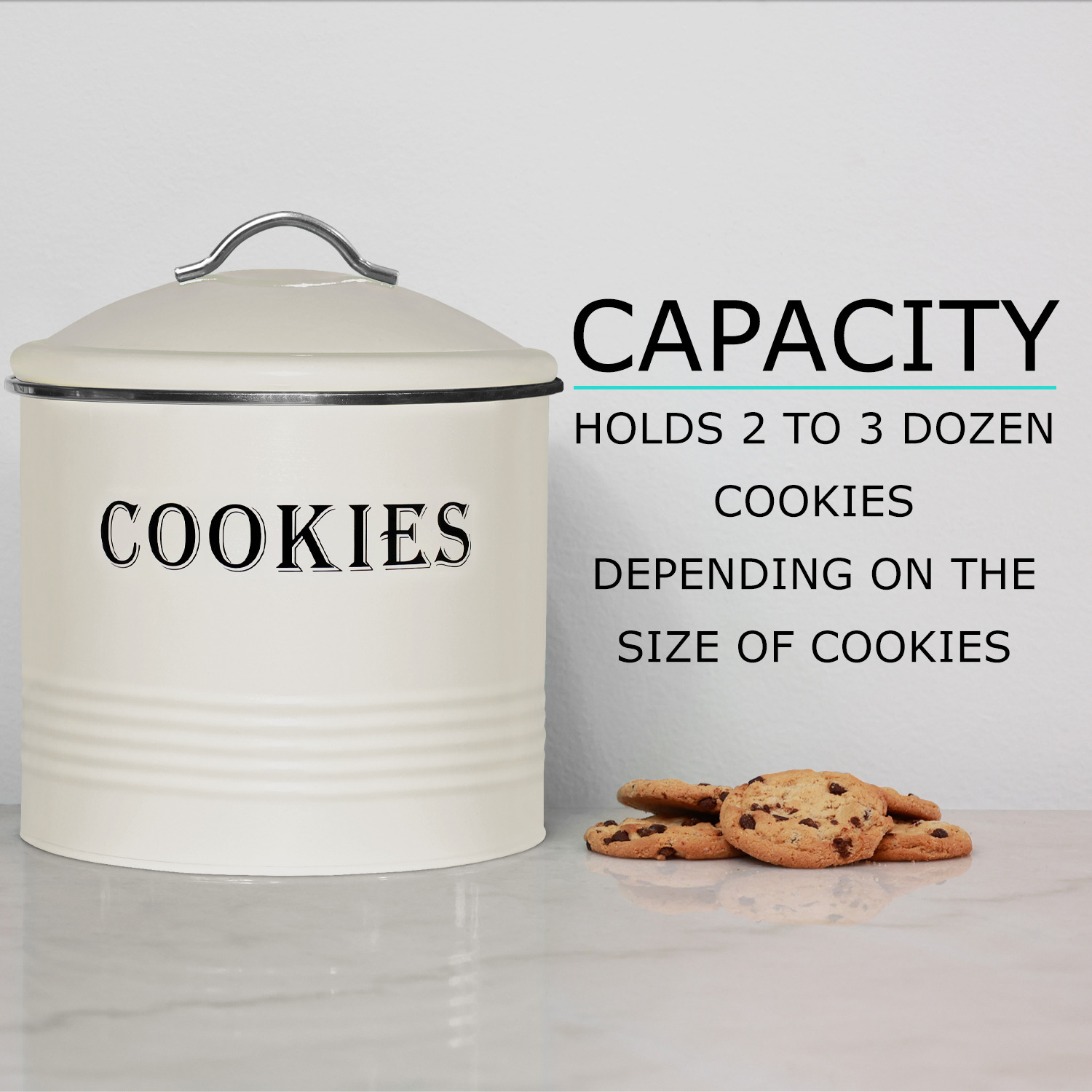 Blue Donuts  Tin Cover, Ivory Cookie Jar