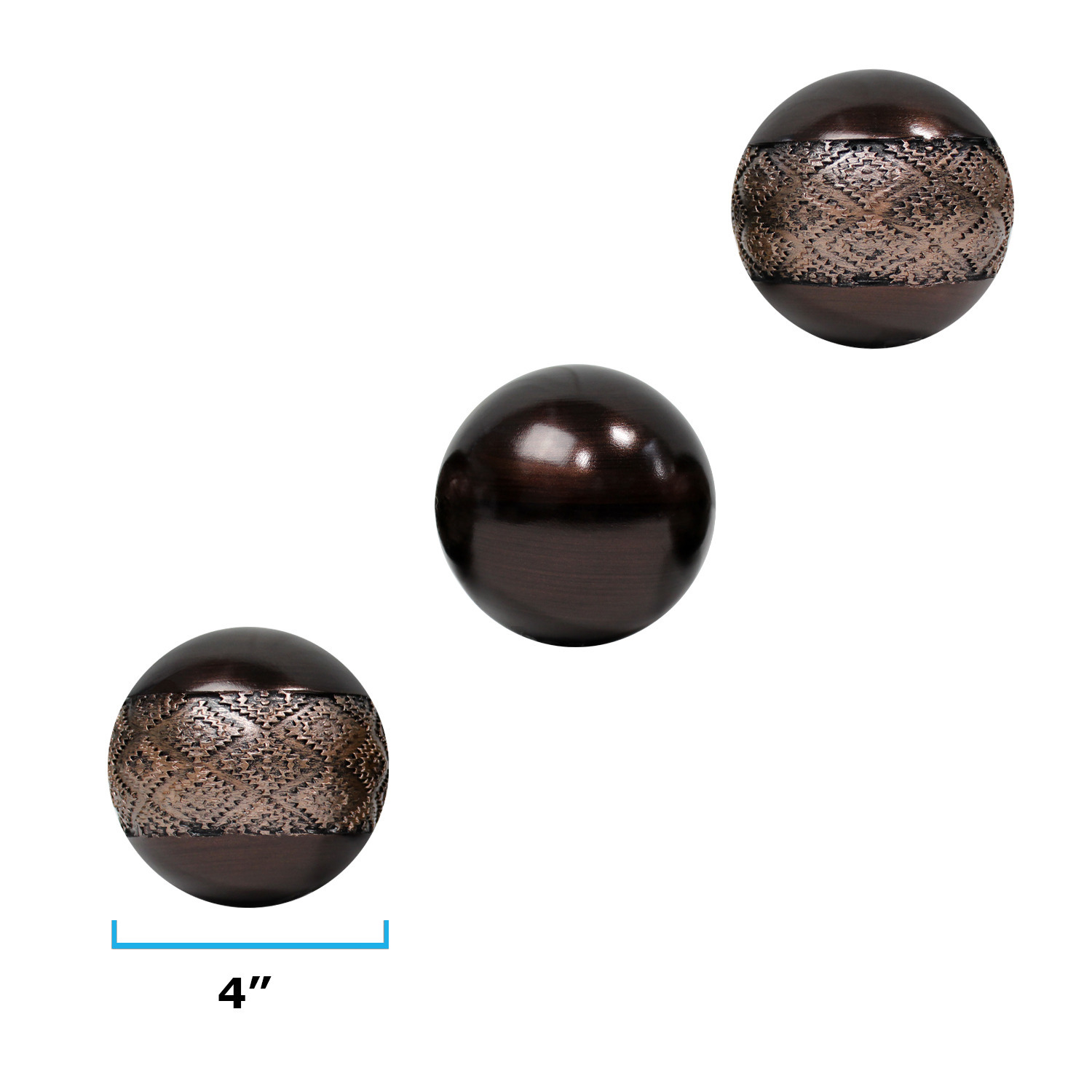 Modern Bronze Home Decor Tray and Bronze Decor Ball Set - Coffee Table Decor Centerpiece Table Decorations Bowl with Spheres - Decorative Accents Balls and Vase Fillers for Living Room Decor or Dining Table Decor -  Bronze